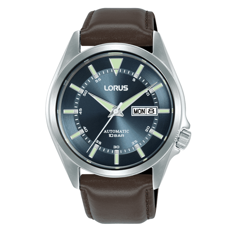 Lorus Automatic Grey Blue Sunray Leather Dress style Lorus Watches The Official UK Online Store