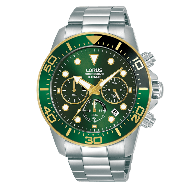 Lorus Sports Chronograph Green Gold tone Lorus Watches The Official UK Online Store